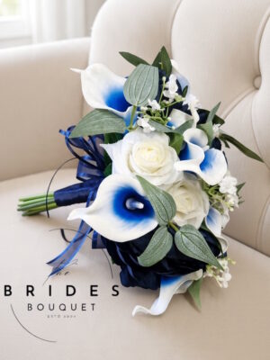 blue wedding bouquet navy blue