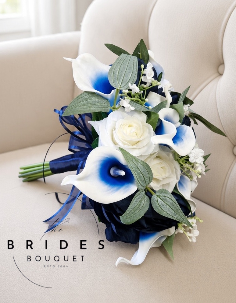 navy blue peony silk wedding bouquet ready to ship uk blue wedding bouquet navy blue